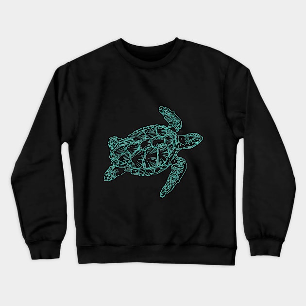 Aquamarine Turtle Sea Beach Summer Animals Love Cute Funny Gift Sarcastic Happy Fun Witty Crewneck Sweatshirt by EpsilonEridani